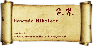 Hrncsár Nikolett névjegykártya